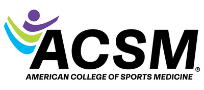 Logo of the American College of Sports Medicine with colorful design elements on a white background.